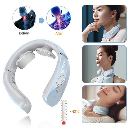 🔥 EMS Pulse Neck Massager with Heat | Rechargeable Cervical Traction Therapy for Instant Relief